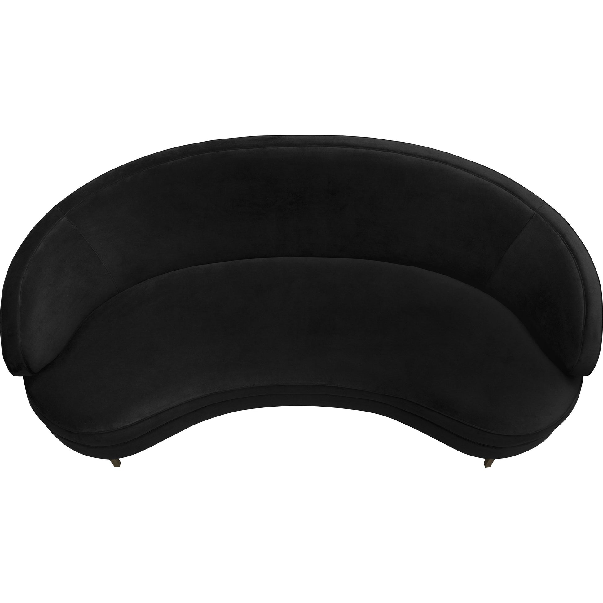 Baila Sofa by TOV Furniture in navy. Made from velvet, wood, stainless steel in a modern style.