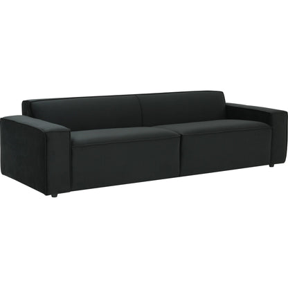 Olafur Velvet Sofa by TOV Furniture in black. Made from velvet in a modern style.