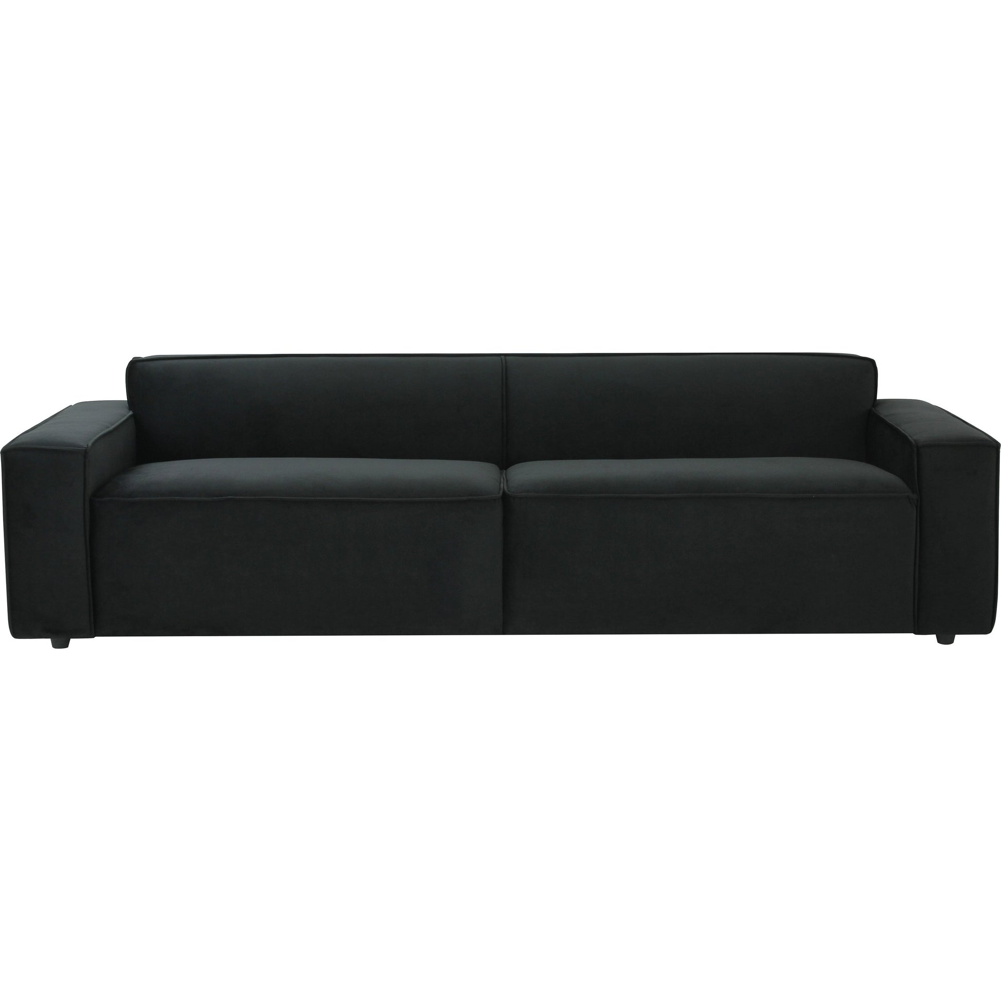 Olafur Velvet Sofa by TOV Furniture in black. Made from velvet in a modern style.