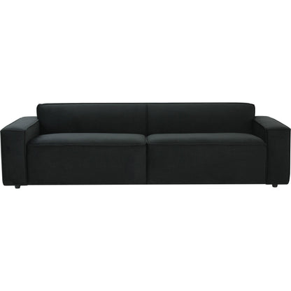 Olafur Velvet Sofa by TOV Furniture in black. Made from velvet in a modern style.