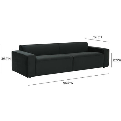 Olafur Velvet Sofa by TOV Furniture in black. Made from velvet in a modern style.