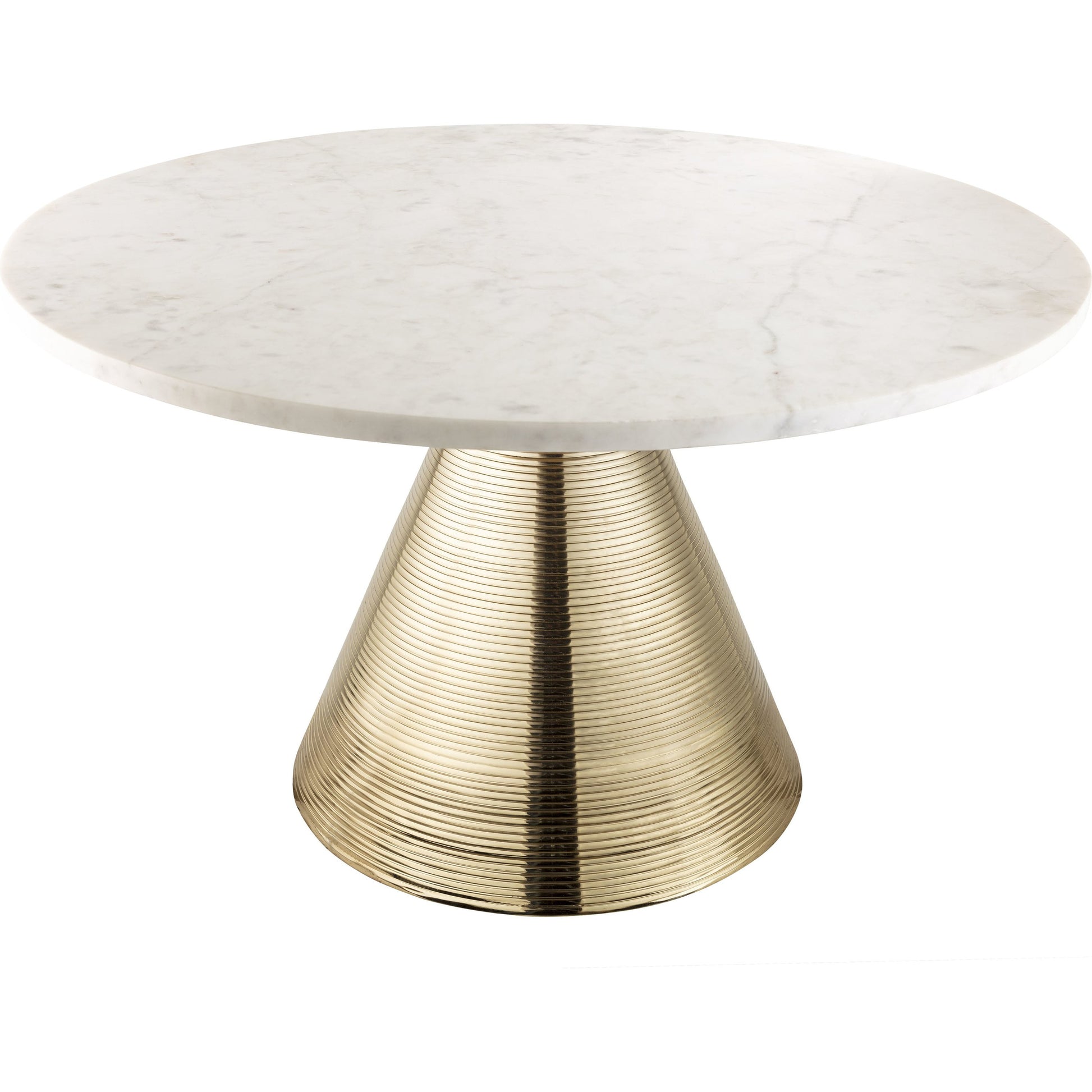 Tempo Cocktail Table by TOV Furniture in white. Made from marble in a eclectic & global style.