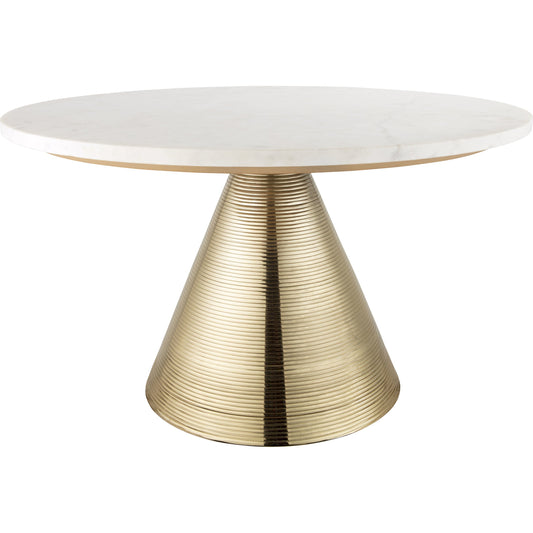 Tempo Cocktail Table by TOV Furniture in white. Made from marble in a eclectic & global style.