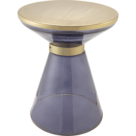 Coral Side Table by TOV Furniture in natural. Made from glass, iron in a eclectic & global style.