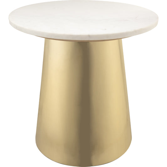 Bleeker Side Table by TOV Furniture in natural. Made from iron, stone in a modern style.