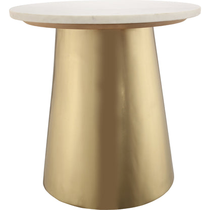 Bleeker Side Table by TOV Furniture in natural. Made from iron, stone in a modern style.