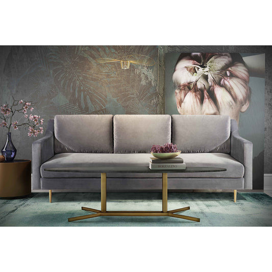 Gemma Coffee Table by TOV Furniture in natural. Made from marble, iron in a modern style.