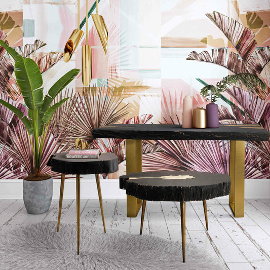 Timber Side Table by TOV Furniture in black. Made from aluminum, acacia in a eclectic & global style.
