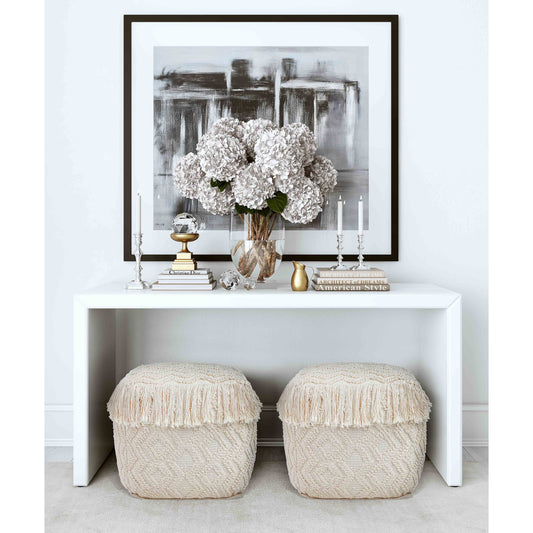Inca Pouf by TOV Furniture in natural. Made from 100% cotton in a eclectic & global style.
