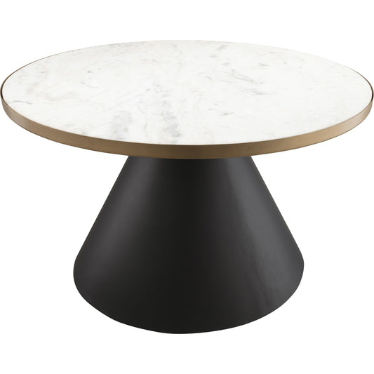 Richard Cocktail Table by TOV Furniture in natural. Made from iron, marble in a modern style.