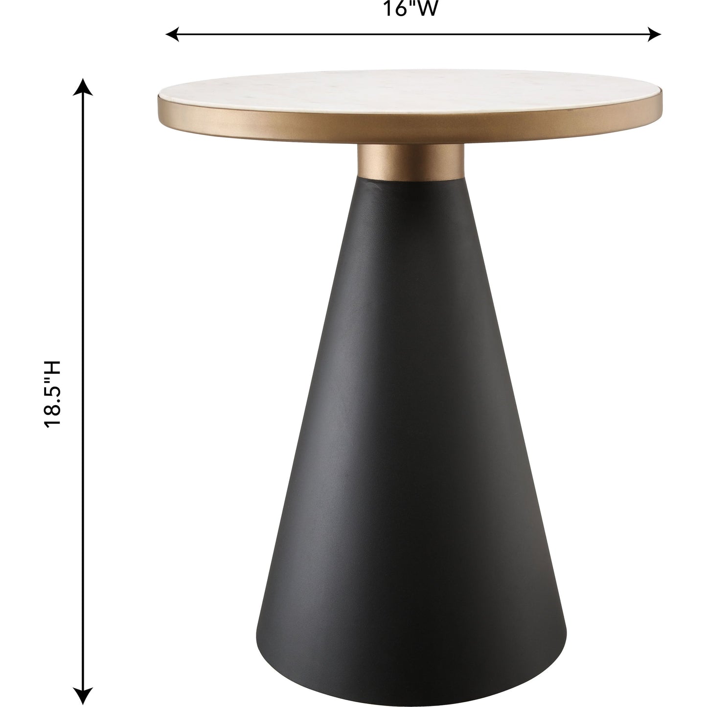 009 SR-389764 | Additional Silo | Richard Side Table by TOV Furniture in black, gold, white. Made from iron, marble in a modern style.