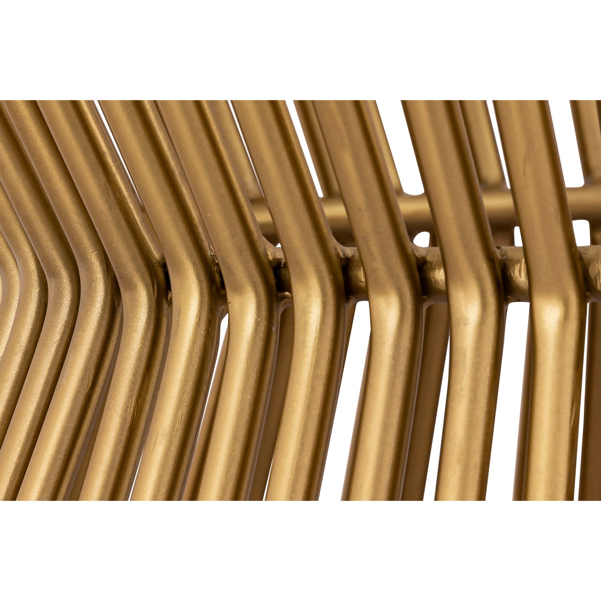 Grace Glass Coffee Table by TOV Furniture in gold. Made from iron in a transitional style.