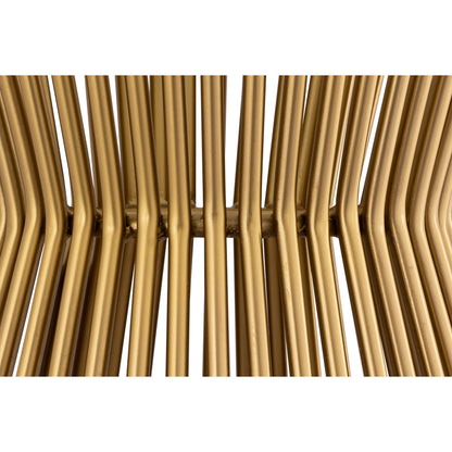 Grace Glass Side Table by TOV Furniture in gold. Made from iron in a transitional style.