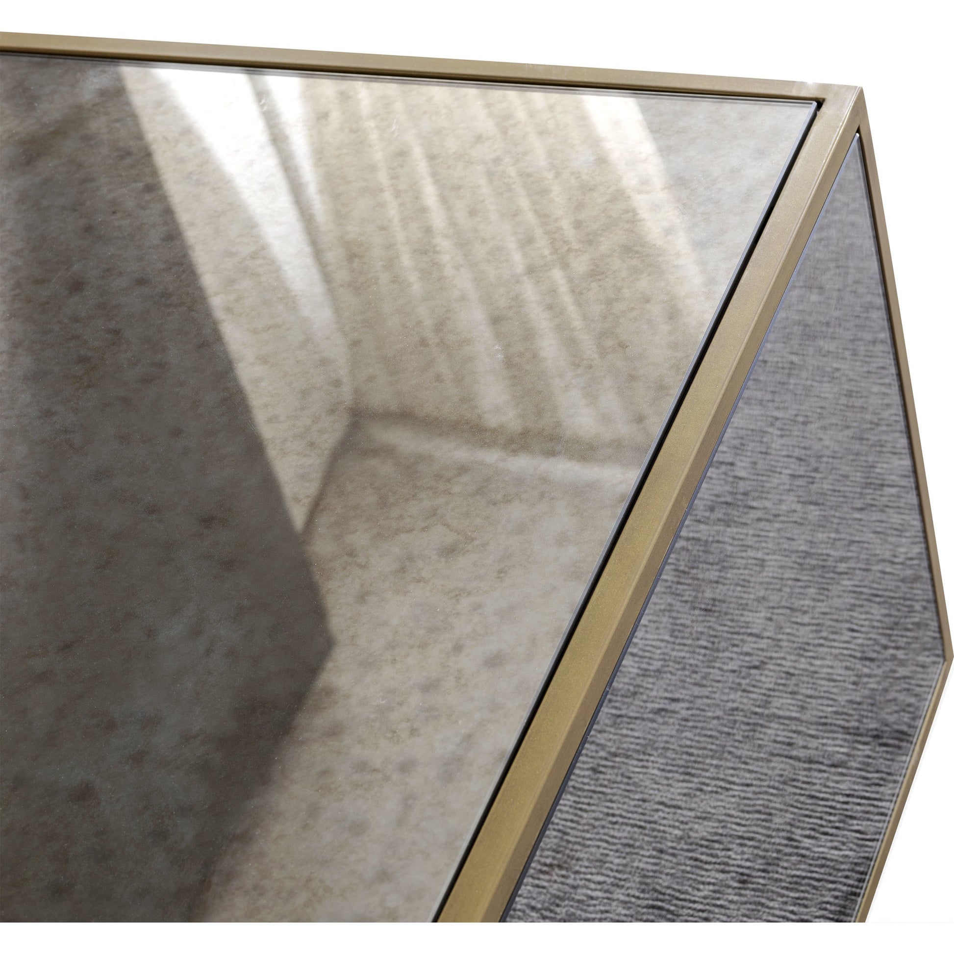 Lana Coffee Table by TOV Furniture in natural. Made from wood, steel, glass in a eclectic & global style.