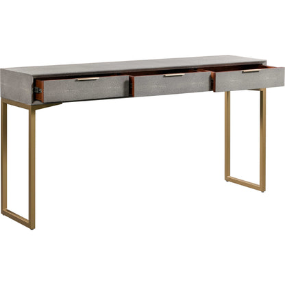 Pesce Console by TOV Furniture in gray. Made from mdf in a modern style.