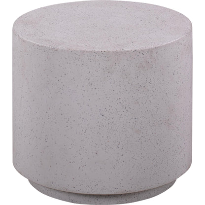 Terrazzo Light Speckled Side Table by TOV Furniture in gray. Made from concrete in a modern style.
