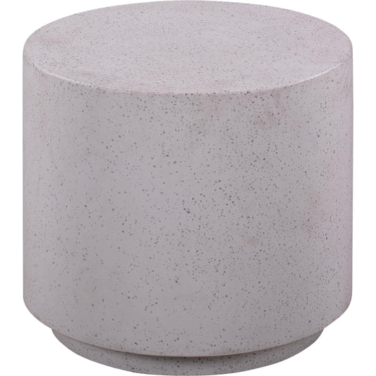 Terrazzo Light Speckled Side Table by TOV Furniture in gray. Made from concrete in a modern style.