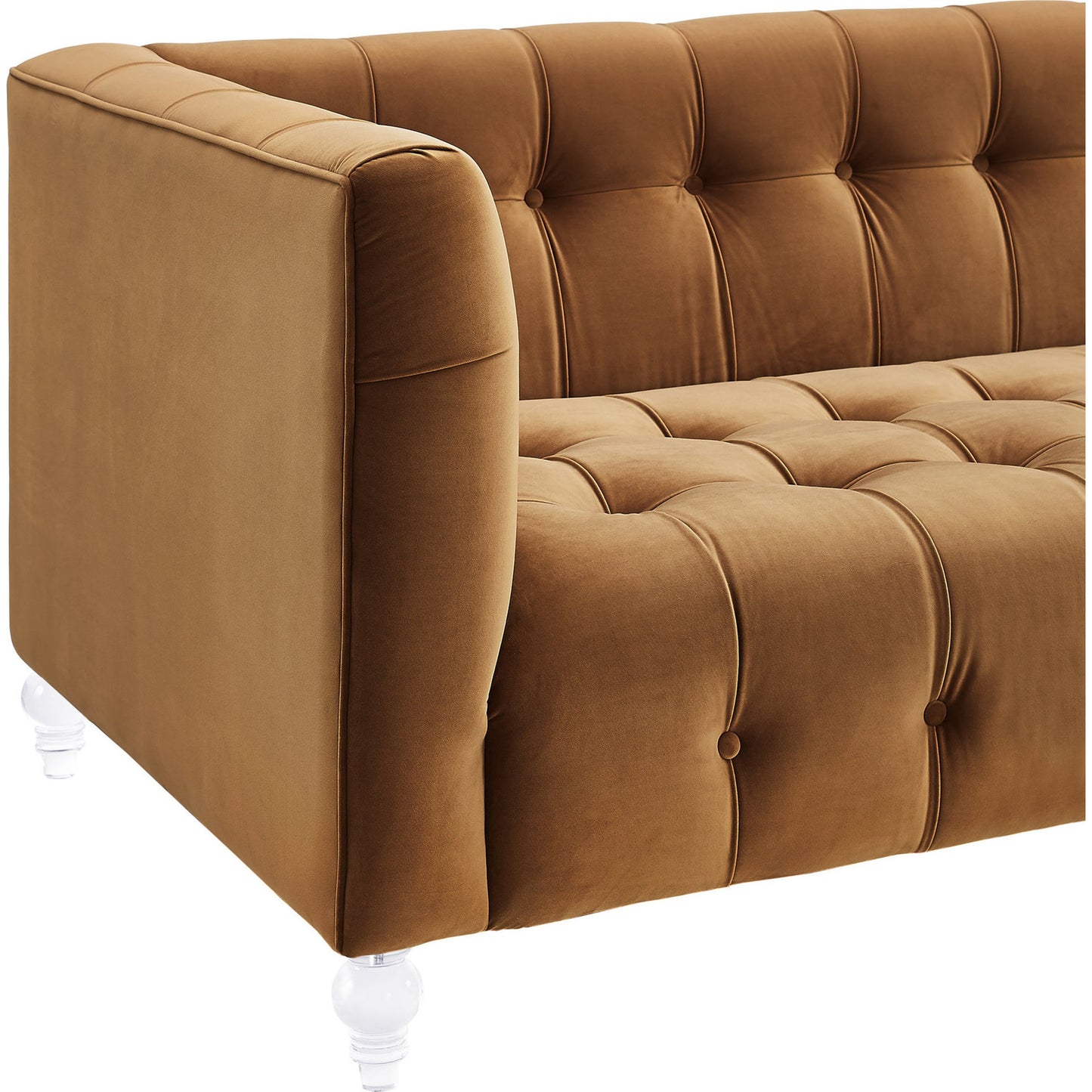 014 S-245299 | Closeup | Bea Sofa by TOV Furniture. Made from velvet in a modern style.