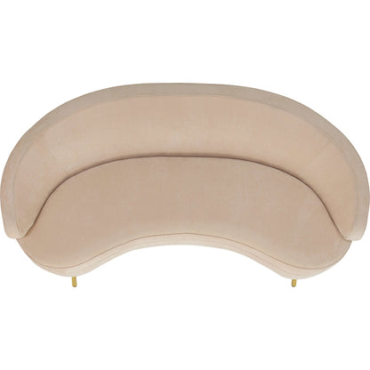 Baila Sofa by TOV Furniture in navy. Made from velvet, wood, stainless steel in a modern style.