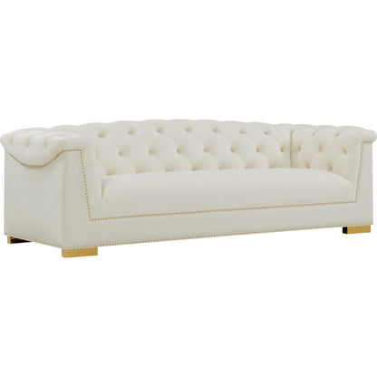 Farah Classic Sofa by TOV Furniture. Made from velvet in a traditional style.