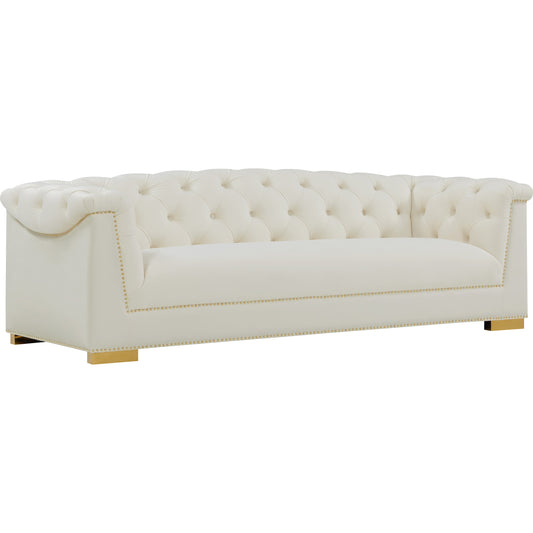 Farah Classic Sofa by TOV Furniture. Made from velvet in a traditional style.