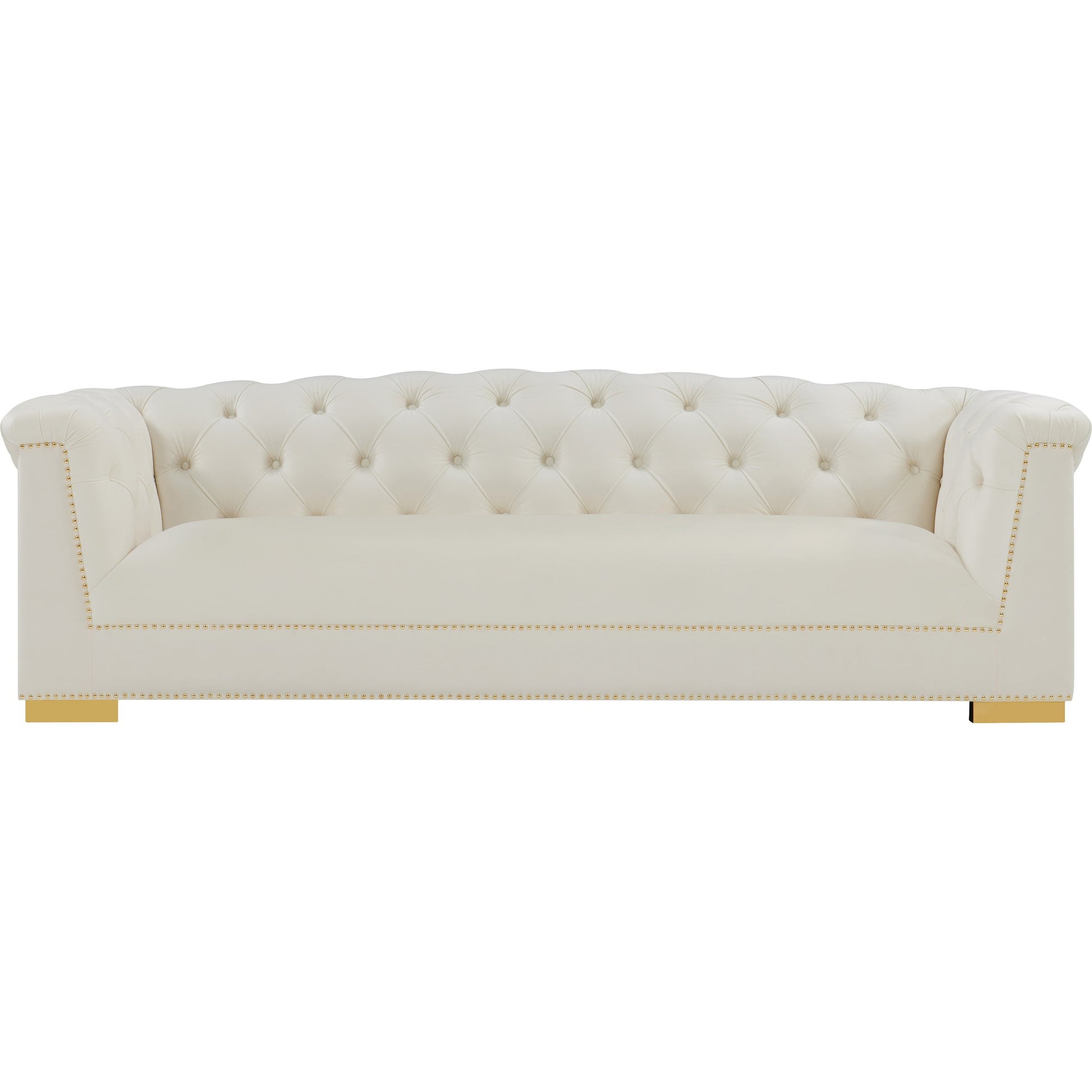 Farah Classic Sofa by TOV Furniture. Made from velvet in a traditional style.