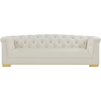 Farah Classic Sofa by TOV Furniture. Made from velvet in a traditional style.