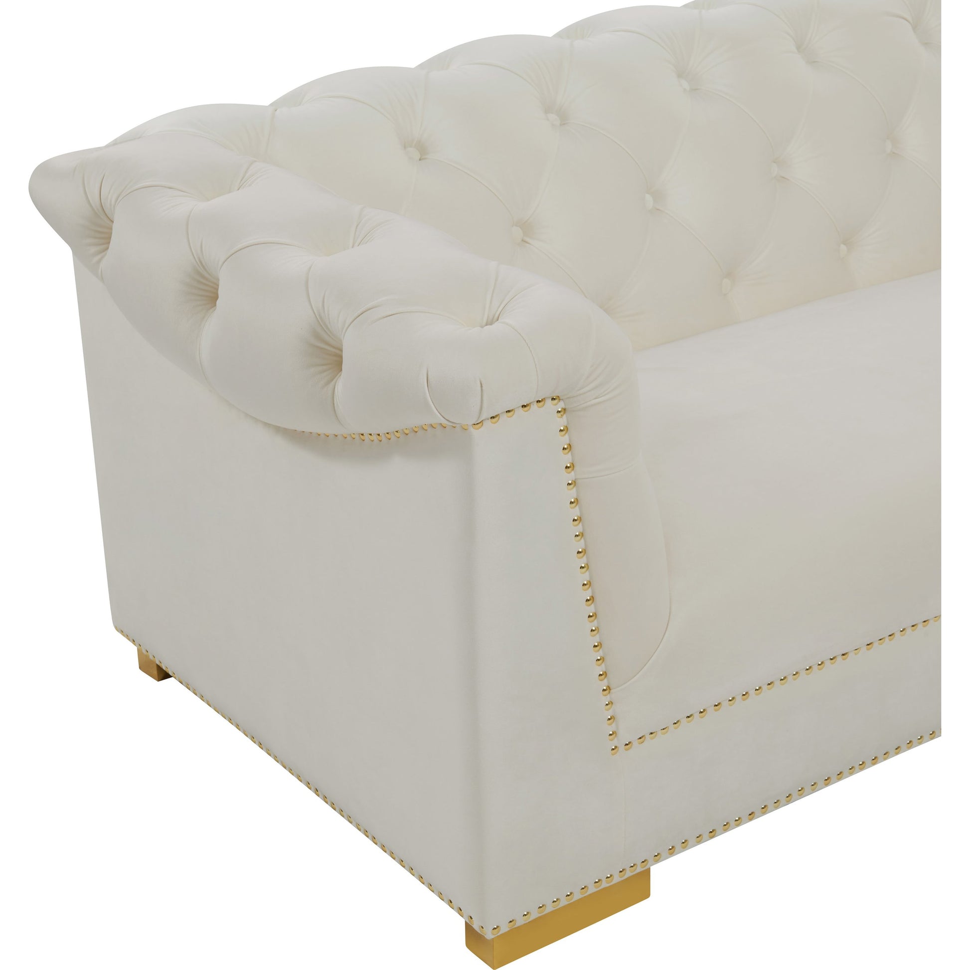Farah Classic Sofa by TOV Furniture. Made from velvet in a traditional style.