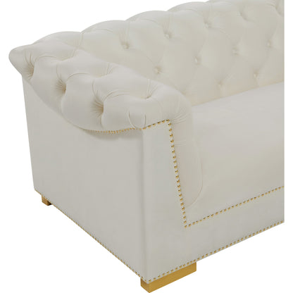 Farah Classic Sofa by TOV Furniture. Made from velvet in a traditional style.