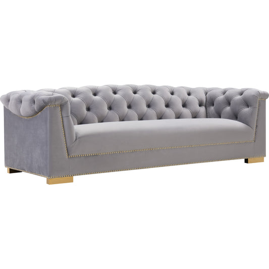 Farah Classic Sofa by TOV Furniture. Made from velvet in a traditional style.