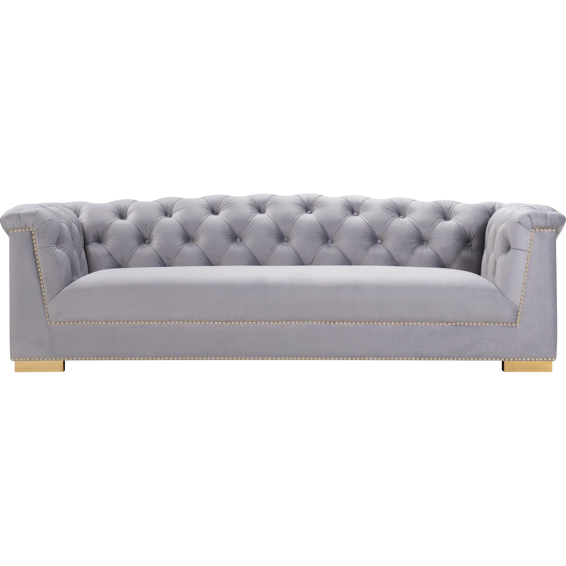 Farah Classic Sofa by TOV Furniture. Made from velvet in a traditional style.