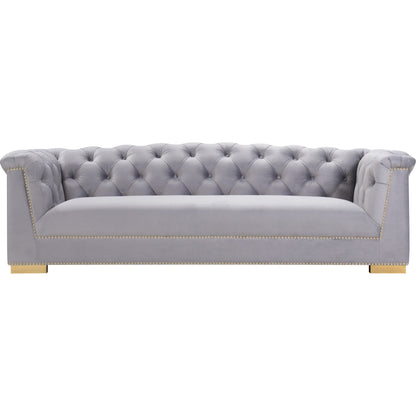Farah Classic Sofa by TOV Furniture. Made from velvet in a traditional style.