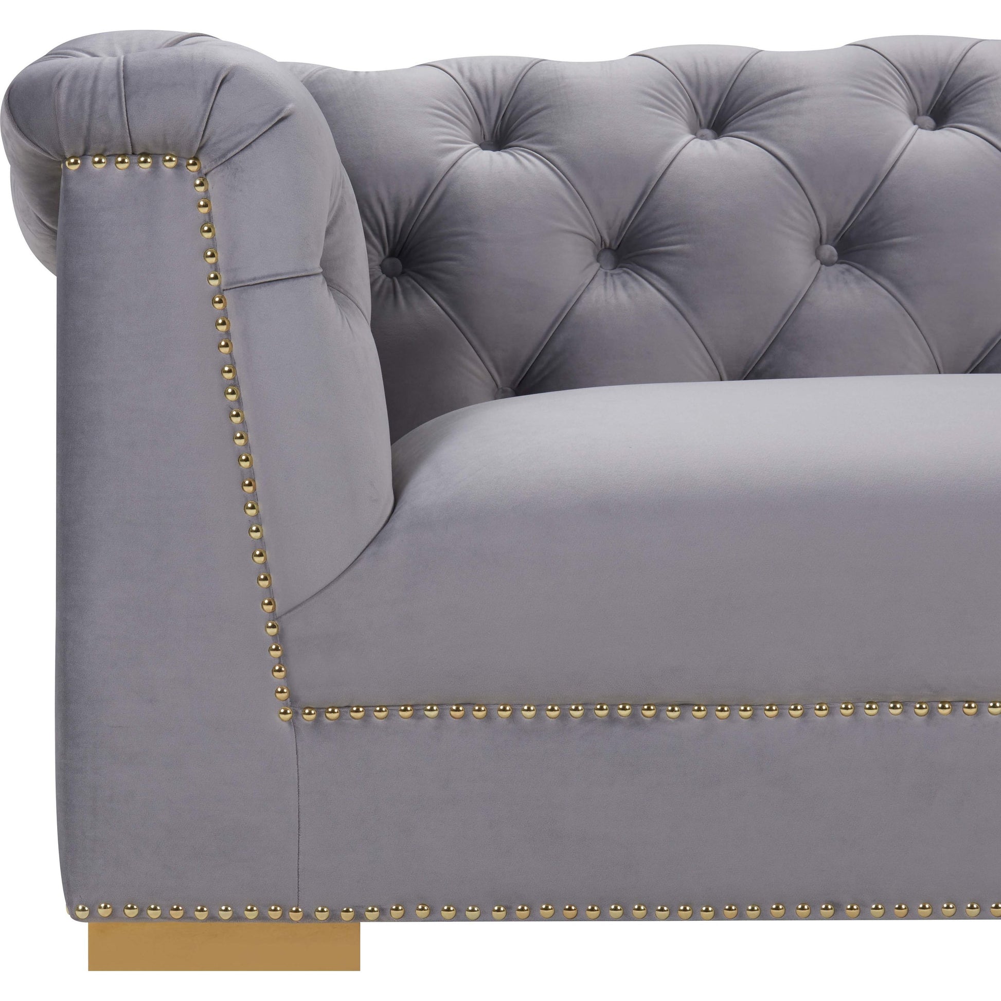 Farah Classic Sofa by TOV Furniture. Made from velvet in a traditional style.