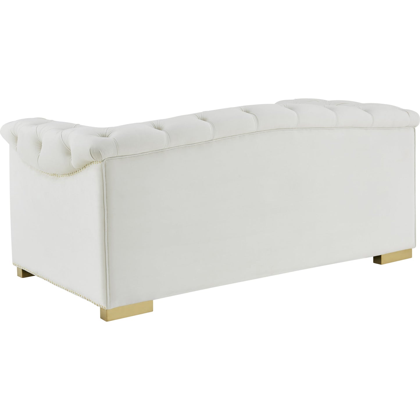 004 SR-893975 | Additional Silo | Farah Velvet Loveseat by TOV Furniture in cream. Made from velvet in a transitional style.