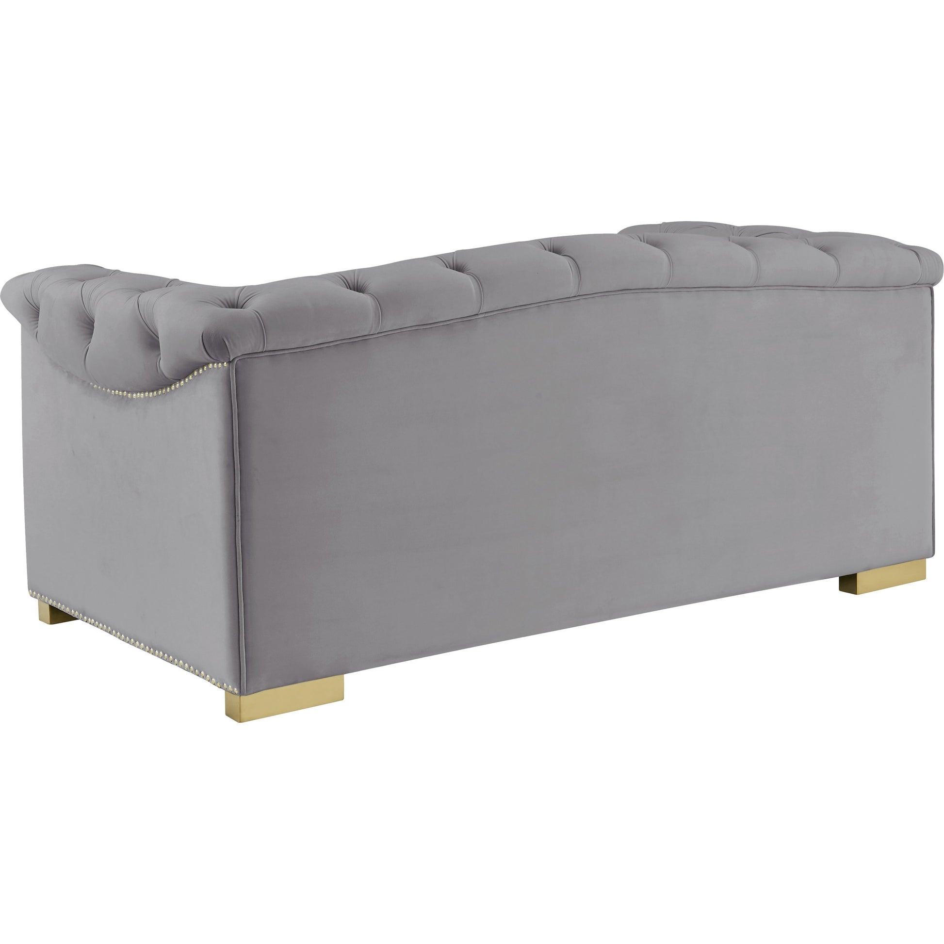 Farah Velvet Loveseat by TOV Furniture in cream. Made from velvet in a transitional style.