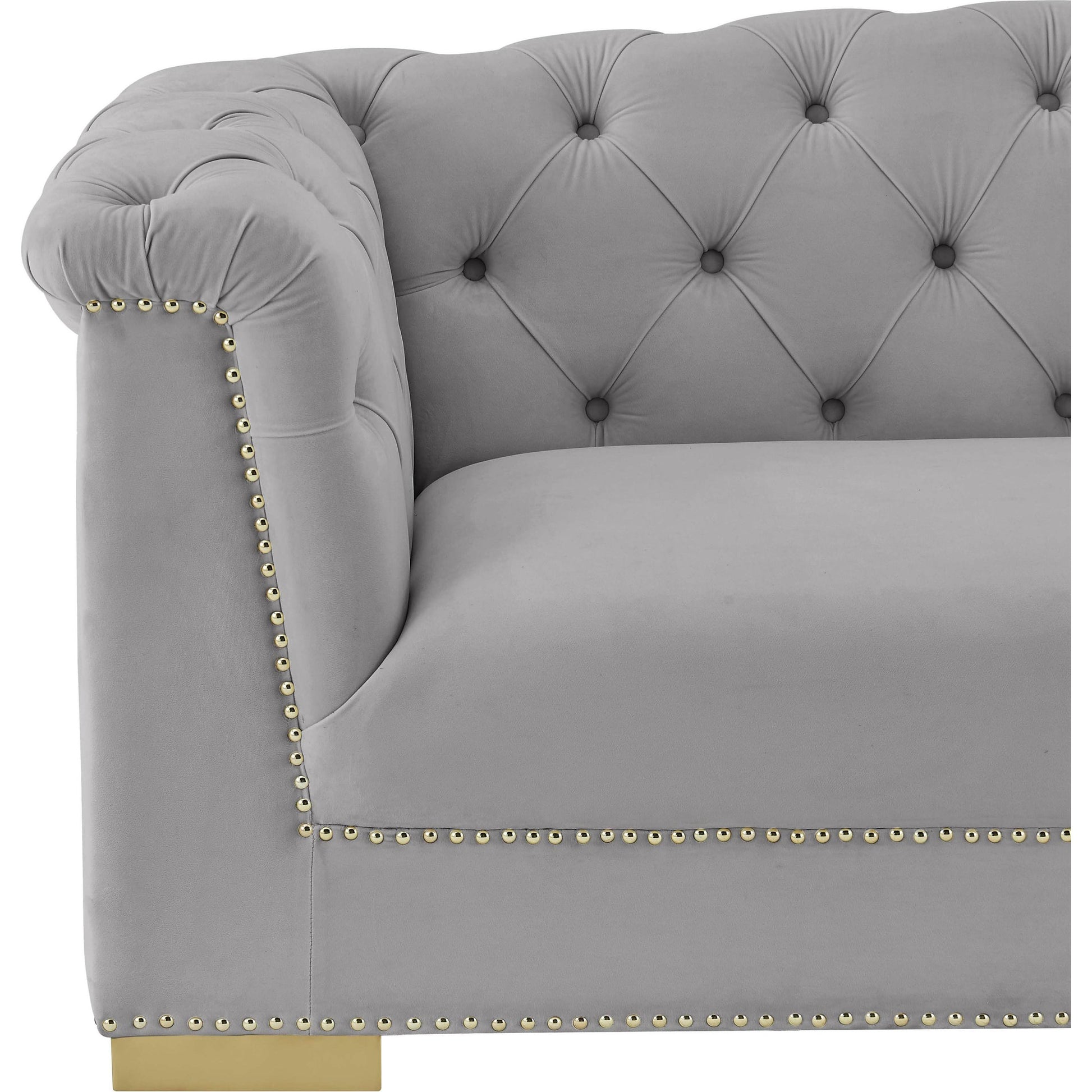 Farah Velvet Loveseat by TOV Furniture in cream. Made from velvet in a transitional style.