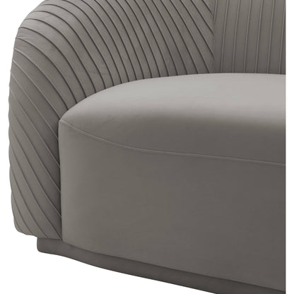 Yara Pleated Velvet Sofa by TOV Furniture. Made from velvet in a modern style.