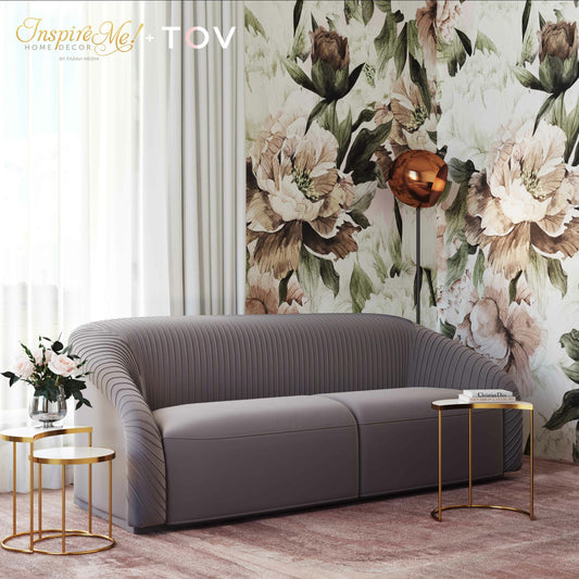 Crescent Nesting Tables by TOV Furniture in gold. Made from iron in a transitional style.