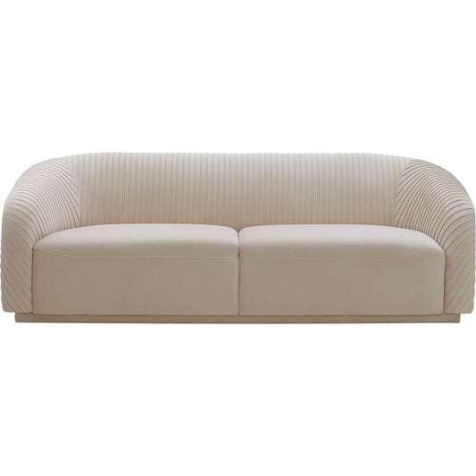 Yara Pleated Velvet Sofa by TOV Furniture. Made from velvet in a modern style.