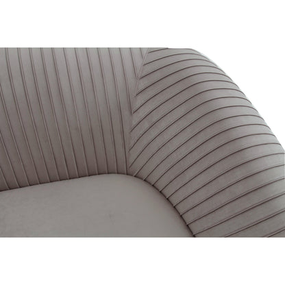 Yara Pleated Velvet Loveseat by TOV Furniture in beige. Made from pine, velvet in a transitional style.
