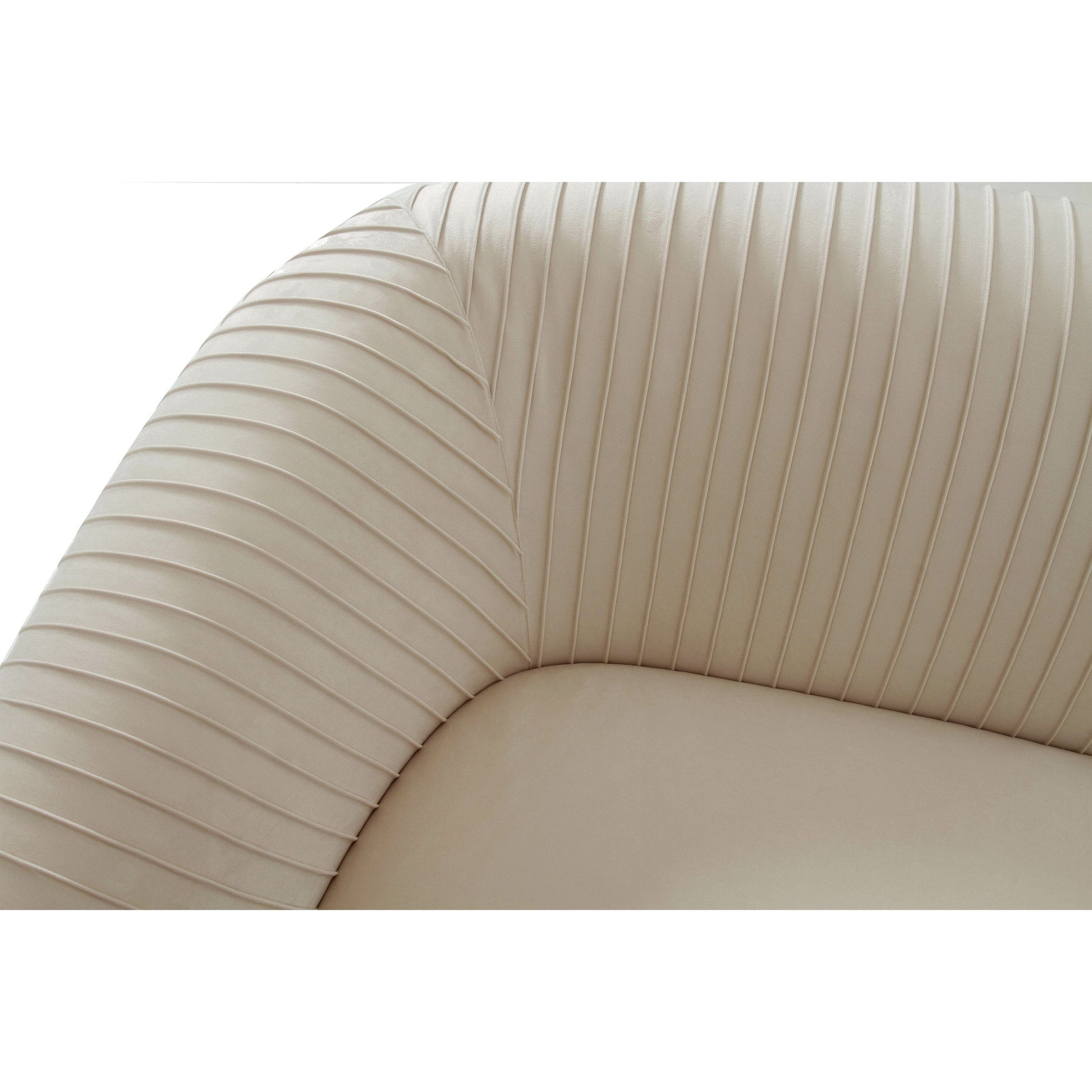 Yara Pleated Velvet Loveseat by TOV Furniture in beige. Made from pine, velvet in a transitional style.