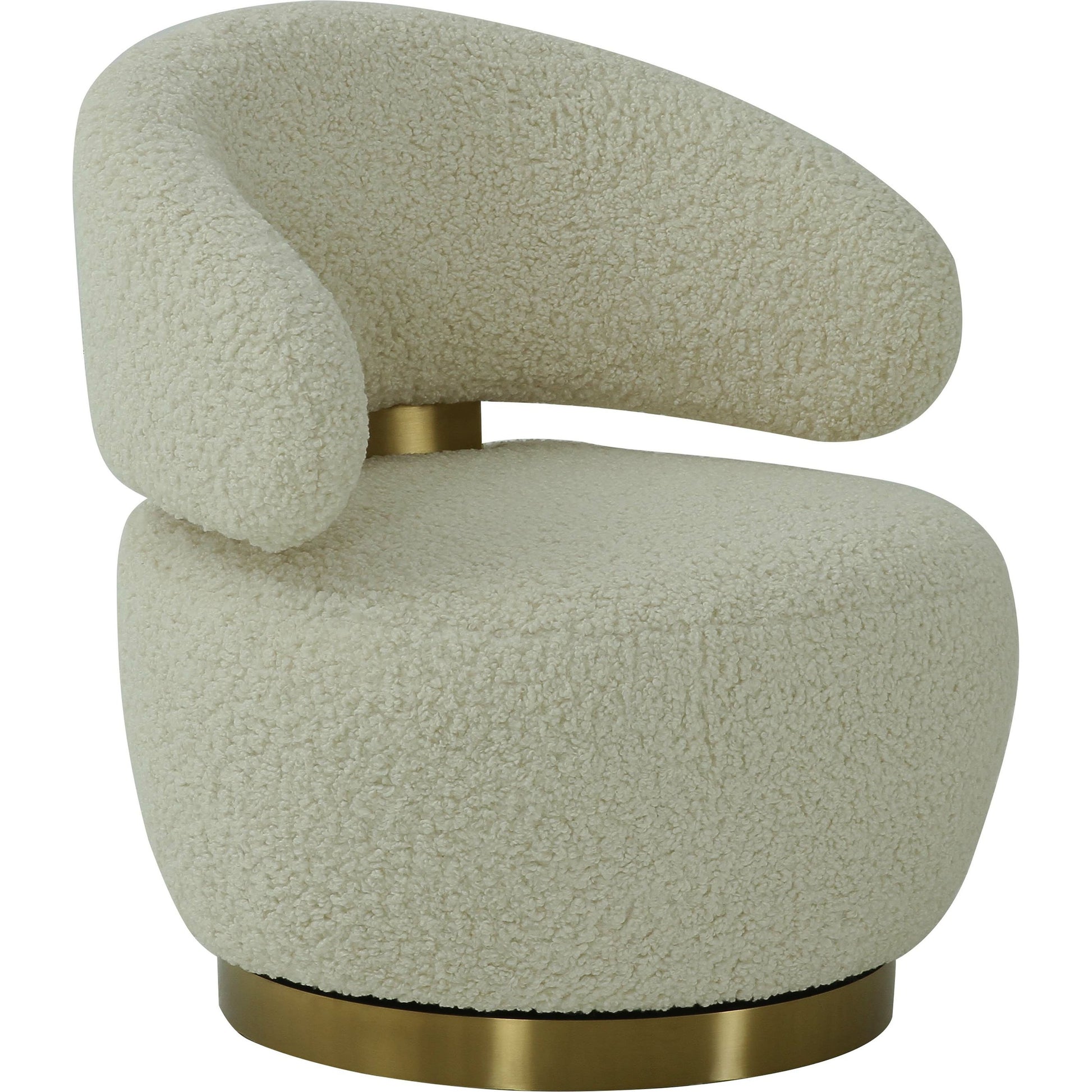 Austin Faux Shearling Chair by TOV Furniture in beige. Made from faux shearling in a modern style.