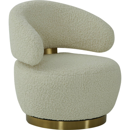 Austin Faux Shearling Chair by TOV Furniture in beige. Made from faux shearling in a modern style.