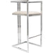 Luxe Bar Stool by Pasargad Home in chrome. Made from faux leather in a modern style.