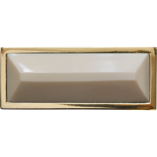 Trent Brass Rectangle Knob by Worlds Away in cream. Made from metal, resin in a transitional style.