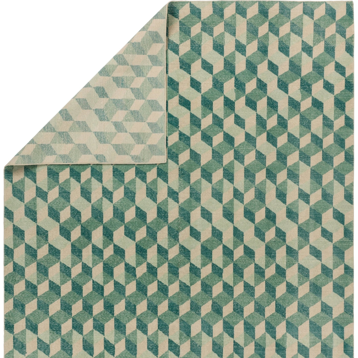 002 SI-1973903,SI-1973904,SI-1973905 | Closeup | Tessera by Verde Home TSS04 Rug by Jaipur Living in green, cream. Made from 100% wool in a unique style.