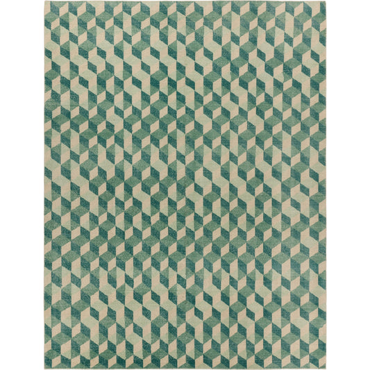 001 SI-1973902,SI-1973903,SI-1973904,SI-1973905,SI-1973906 | Primary Silo | Tessera by Verde Home Matrix TSS04 Rug by Jaipur Living in green, cream. Made from 100% wool in a unique style.