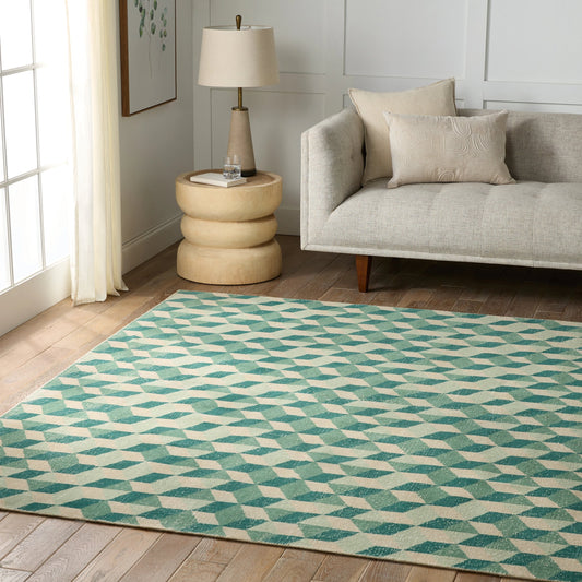 Tessera by Verde Home TSS04 Rug by Jaipur Living in green, cream. Made from 100% wool in a unique style.