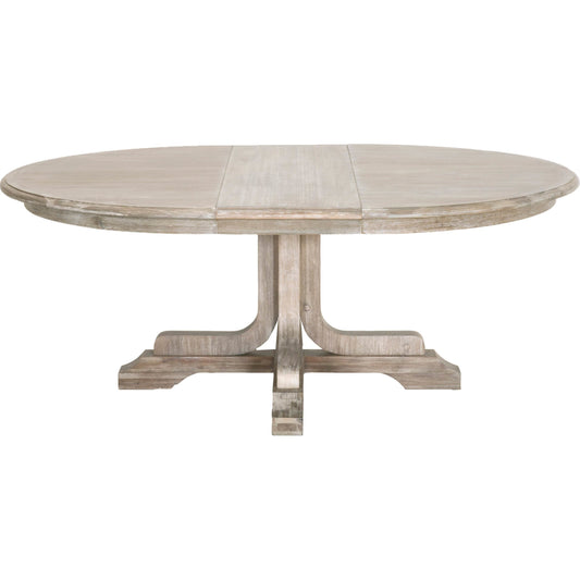 Torrey Dining Table by Essentials For Living in natural gray. Made from solid acacia, acacia veneer in a cottage & farmhouse style.