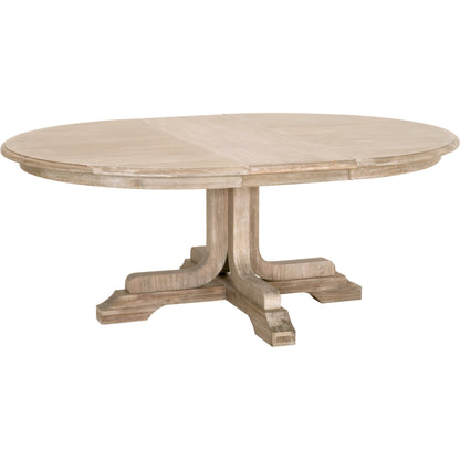 Torrey Dining Table by Essentials For Living in natural gray. Made from solid acacia, acacia veneer in a cottage & farmhouse style.